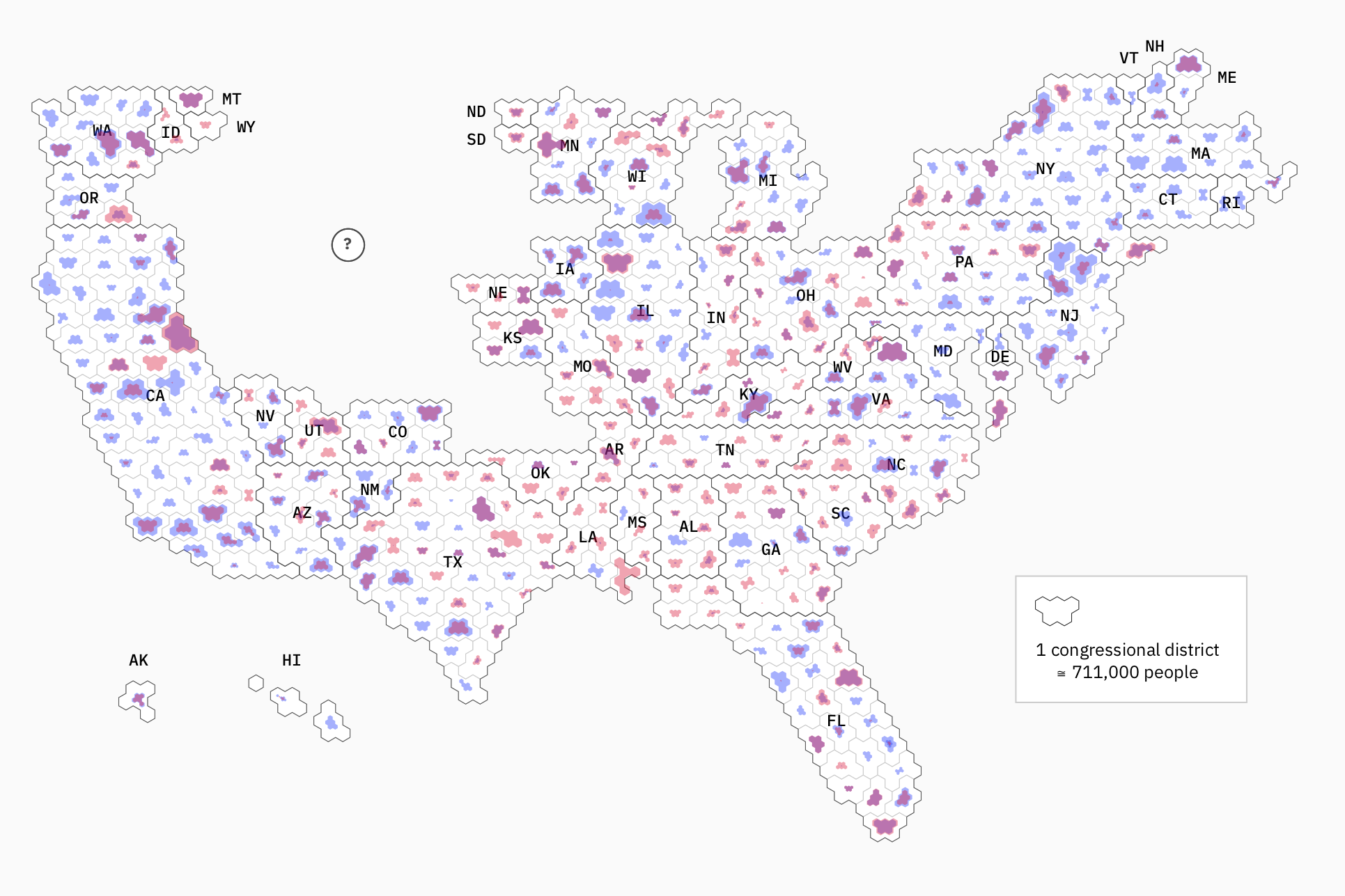 Congressional campaign finance cartogram from United States 2018 elections